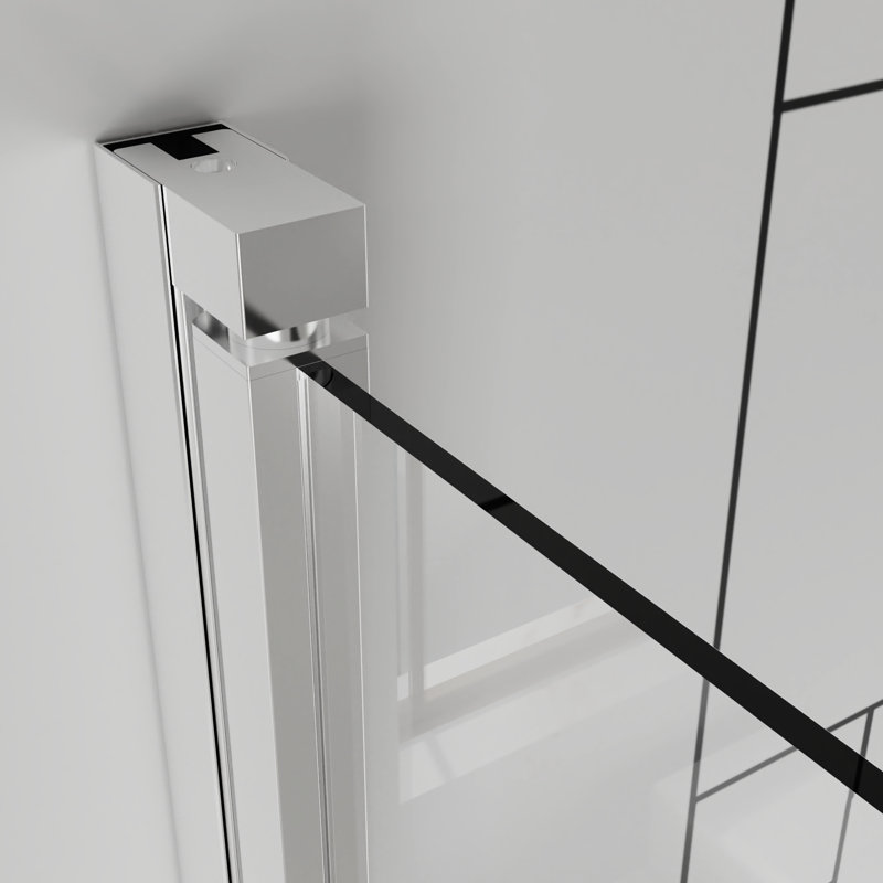 Porte de douche pivotante pliante à deux battants de 72 pouces de haut avec verre trempé de 1/4 po, charnières en alliage de zinc et cachetage magnétique imperméable. Finition en verre de 32 po de largeur, revêtement facile à nettoyer, emballage professionnel