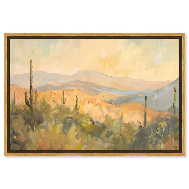 «Arizona Fields», toile classique par Art Remedy, Cadre doré, H 37 po x l 55 po