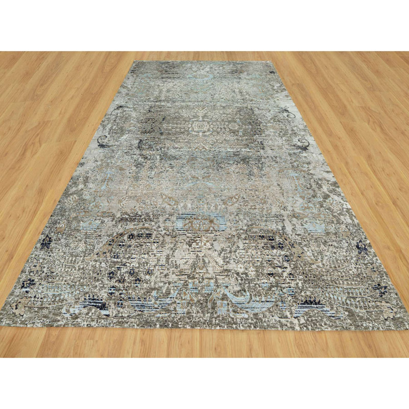 Brytany One-of-a-Kind Rectangle 9' X 12' New Age Wool Area Rug Gray