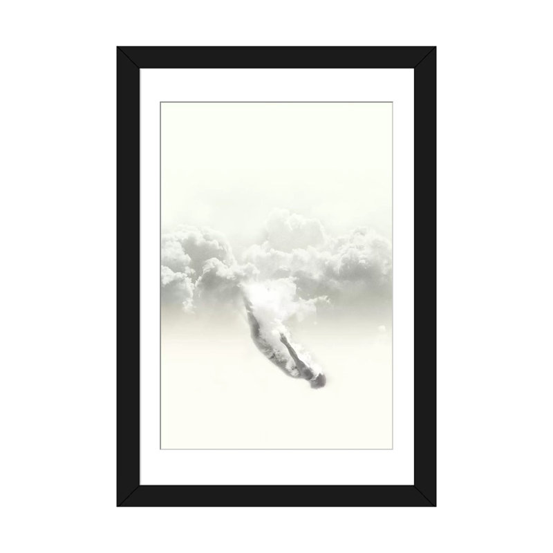 «Sky Diver», impression sur toile, Papier avec cadre noir, Blanc, H 32 po x l 24 po x P 1 po