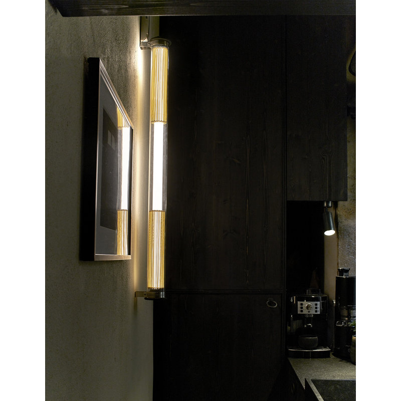 1 - Light LED Flush Mounted Sconce, Clear/Gold