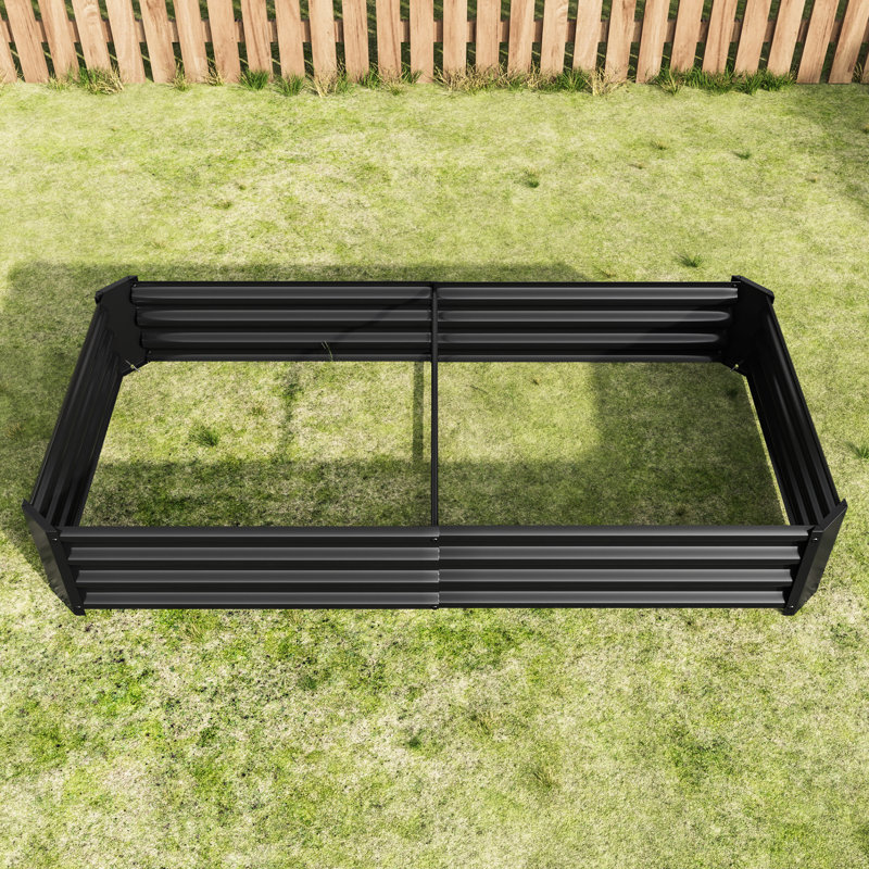 Large Capacity 631Ft Black Metal Raised Garden Bed For Outdoor Plants, Vegetables, And Flowers, , Easy To Up Planter, 631Ft, Black, Growing - Rust,