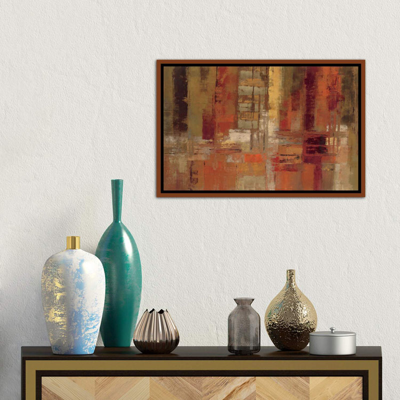 «Sunset Street» par Silvia Vassileva - reproduction d'art, H 26 po x l 40 po x 1,5 po, Cadre flottant brun