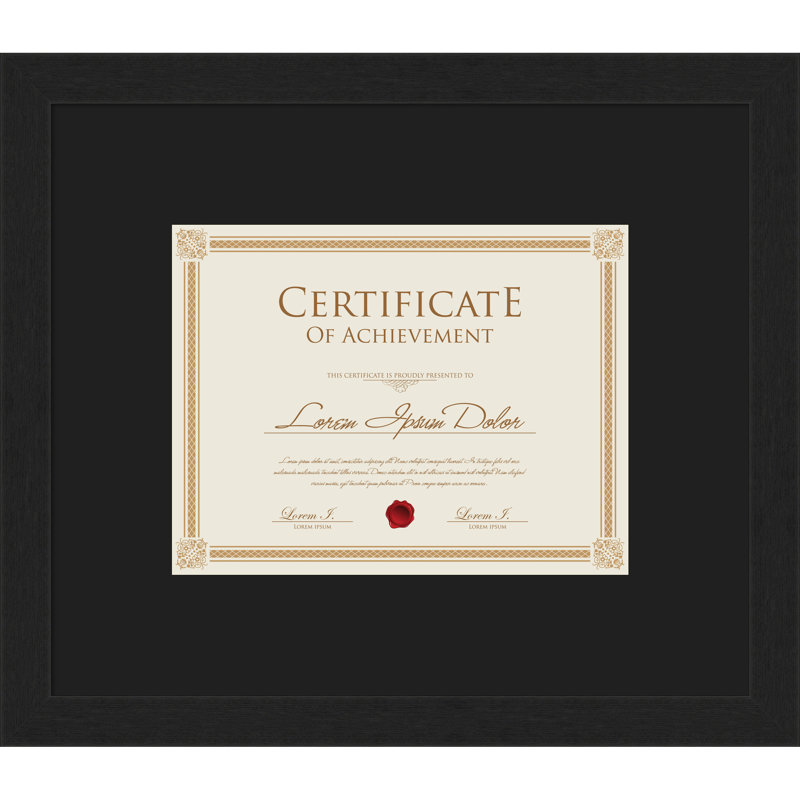 Grace Narrow Picture Frame, 17x14.5 Matted to 11x9, Grace Black Narrow Smooth Black