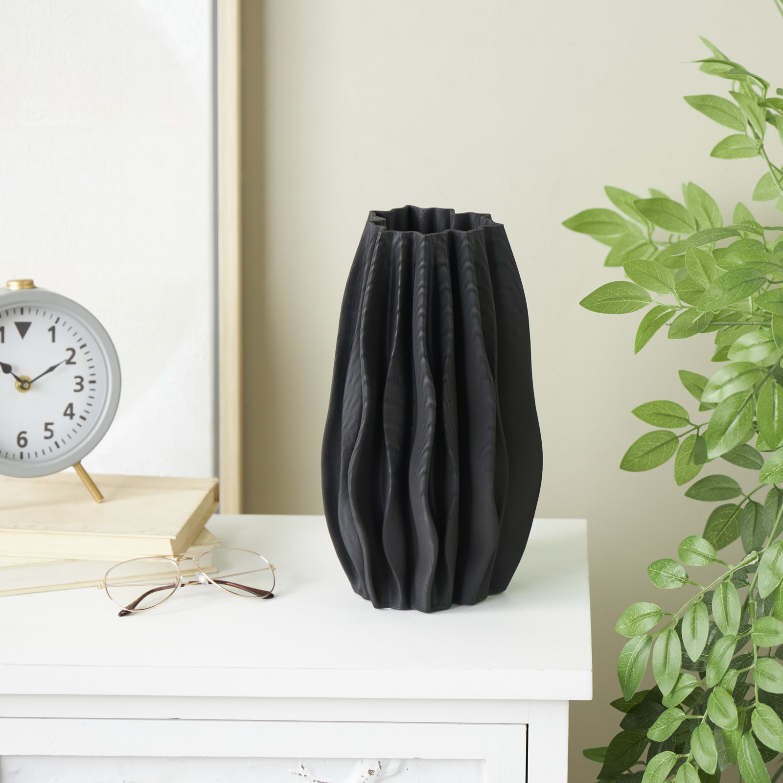 Bella Ceramic Table Vase, 11.6" H x 6.65" W x 6.65" D