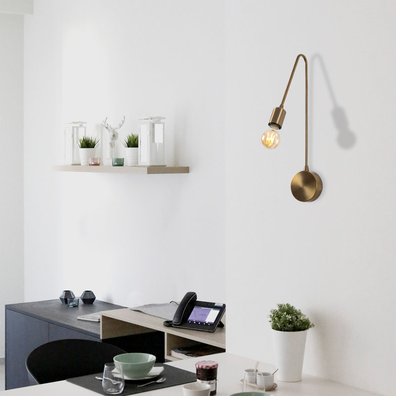 Lampe murale moderne moderne, couleur cuivre massif, 48 pouces de hauteur | Corps en métal, douille E27 (40 W maximum) | Homologué IP20 pour une utilisation intérieure | Parfait pour le salon, la chambre à coucher ou le bureau, design élégant et unique