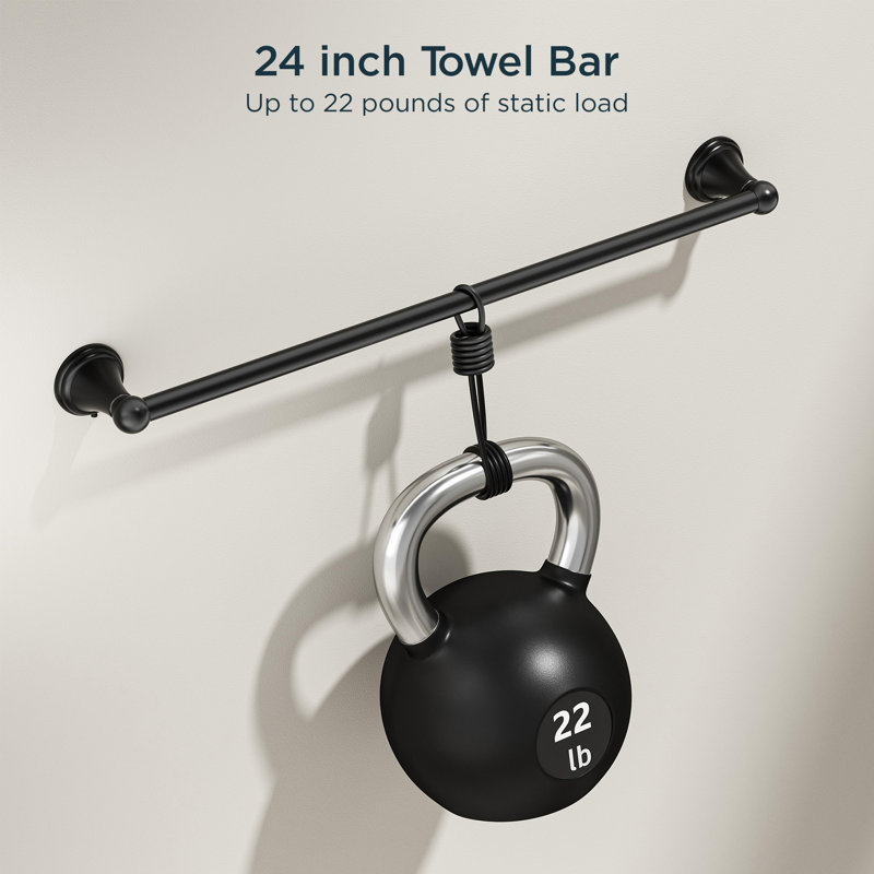 3 - Piece Bathroom Hardware Set, Black