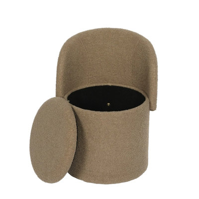 3-in-1 Teddy Ottoman Stool with Hidden Storage, Foldable Upholstered Seat and Footrest for Bedroom, Living Room or Dressing Area