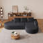 Ensemble de canapé modulaire recouvert de tissu d'ameublement moderne modulaire en L de 108,5 pouces avec 3 coussins en chenille recourbée pour une combinaison de confort et de style-521358992-521358994