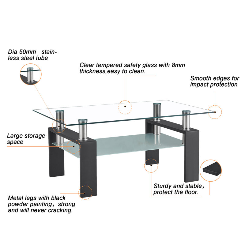 Table basse en verre