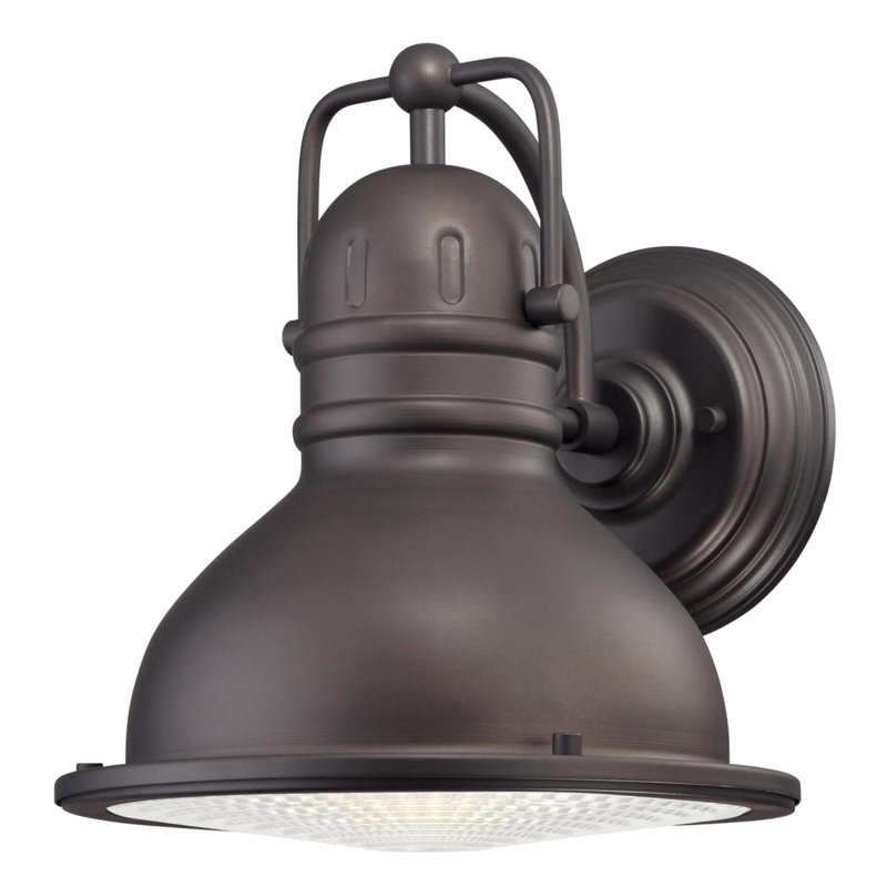 DEL à une lumière à intensité variable Orson, finition bronze huilé avec lentille prismatique givrée