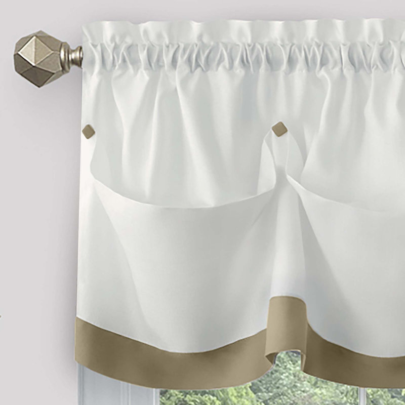 Tailored Kitchen Curtain, Tan, 14" H x 58" W