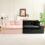 Canapé 4 places de luxe, coloris bicolore, velours tortue, configuration flexible, mousse haute densité, rose et noir, idéal pour les familles, design ergonomique, pour la maison