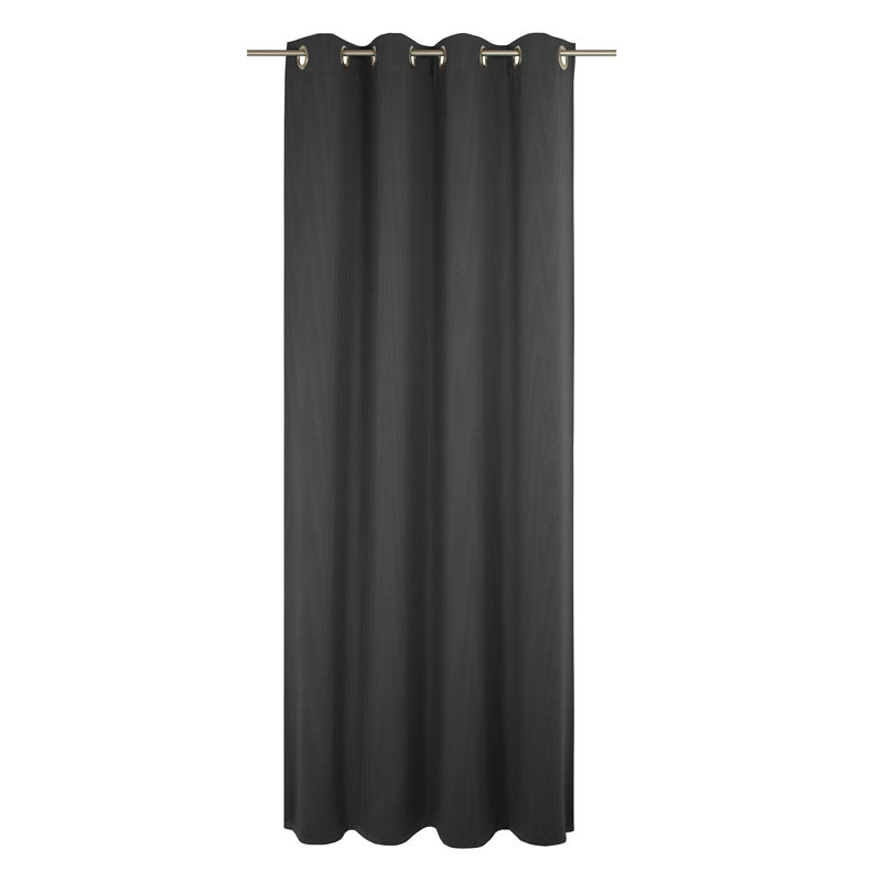 Uni Collection 100% Cotton Room Darkening Curtain Single Panel, 142cm wide x 305cm high, Black