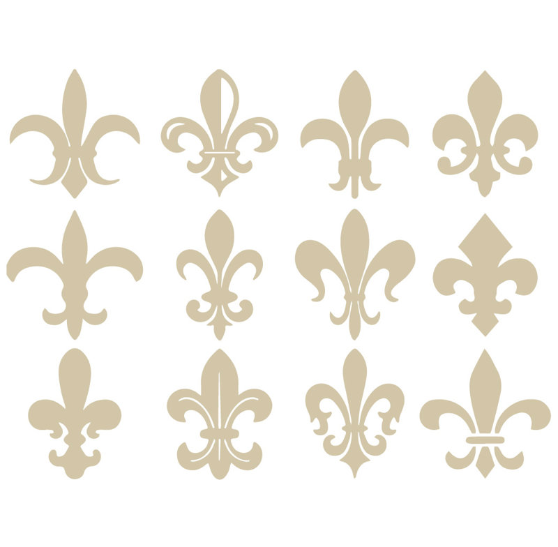 Décalcomanie murale motif fleur du lis, H 24 po x l 32 po x P 0,01 po, Beige