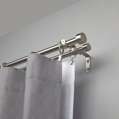 Ensemble de tringle à rideaux double réglable 1 po Drapery Solutions