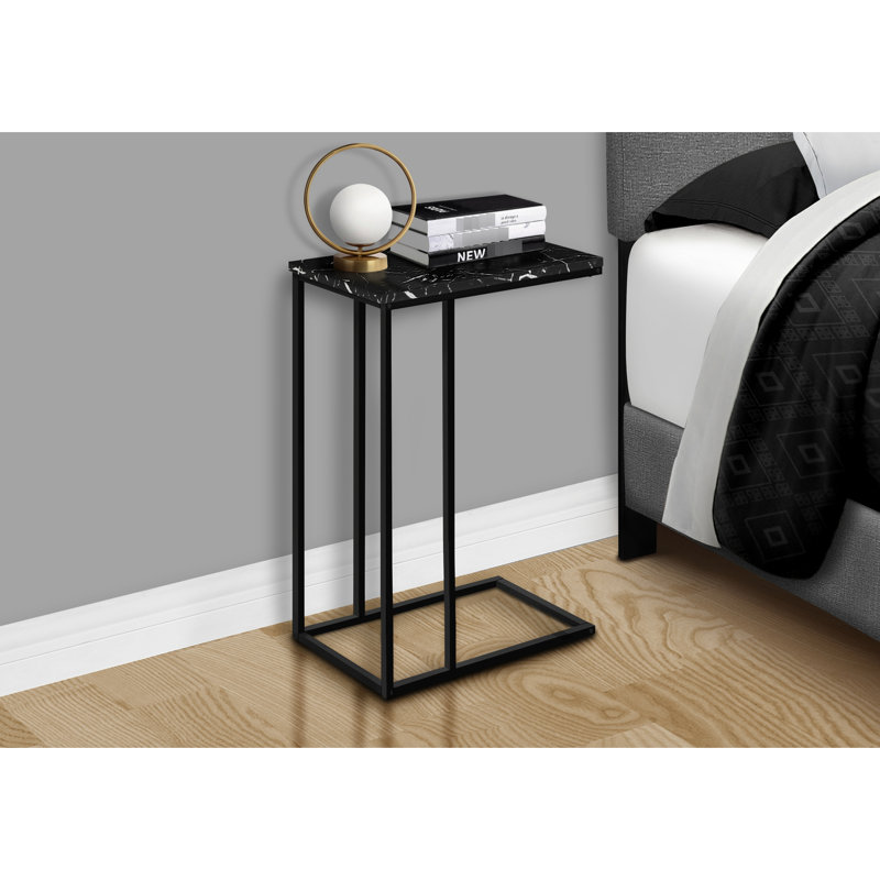 Table d'appoint avec stratifié aspect marbre noir