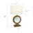Table Lamp, Floating Crystal Core, White Shade, 28 Inch Antique Brown
