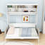 Grand lit escamotable mural avec canapé et tablettes de rangement-493396516