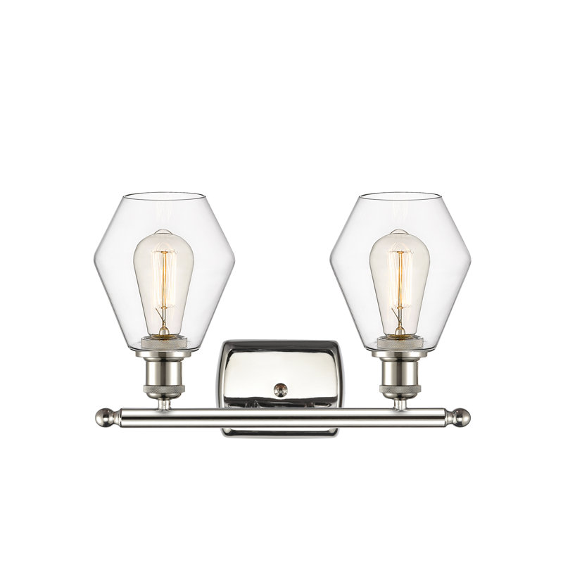 Éclairage pour meuble-lavabo à intensité variable 2 lumières Cindyrella, Transparent, Nickel poli