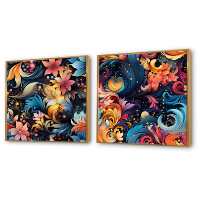 Burdette - Abstract Botanicals Square Collage Set Of 2