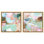 «Soft Mirage», ensemble de décorations murales modernes en duo abstraites par Art Remedy, cadre doré, 30 x 30