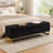 63"Modern Upholstered Teddy Storage Bench for Bedroom King Size Bed With Gold Legs and Movable Armrest Pillow-698815323