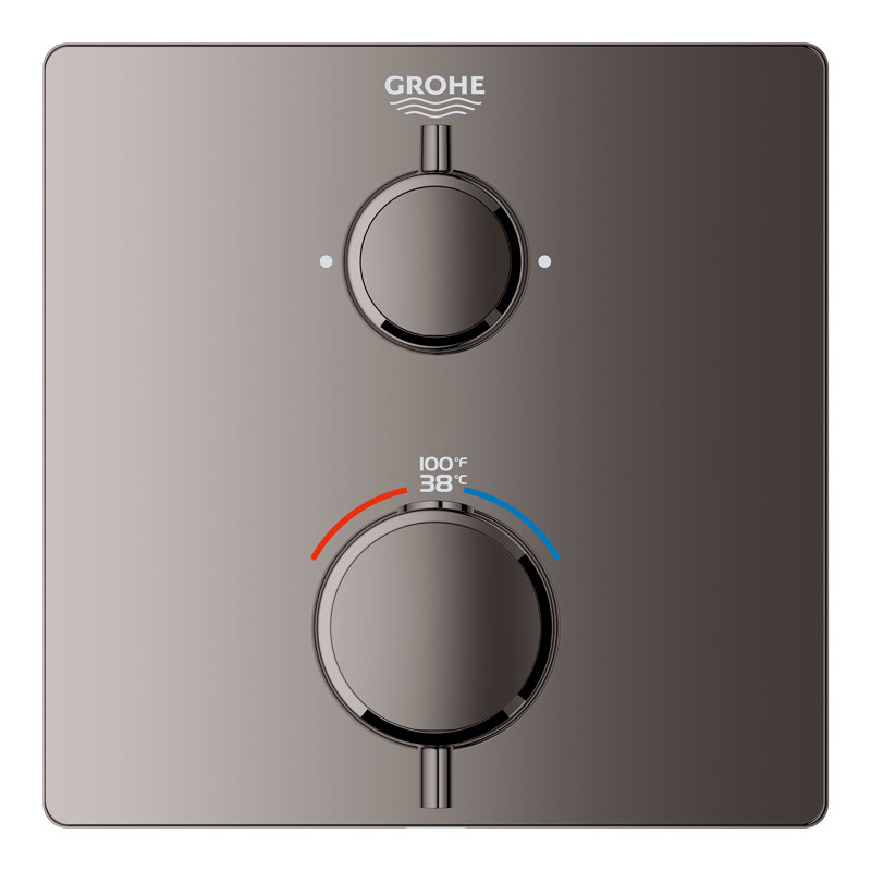 Grohtherm® Dual Function 2-Handle Thermostatic Trim, Hard Graphite