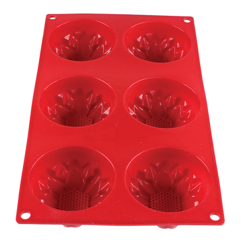 Thunder Group Inc. 6 Cup Non-Stick Silicone Mold with Lid