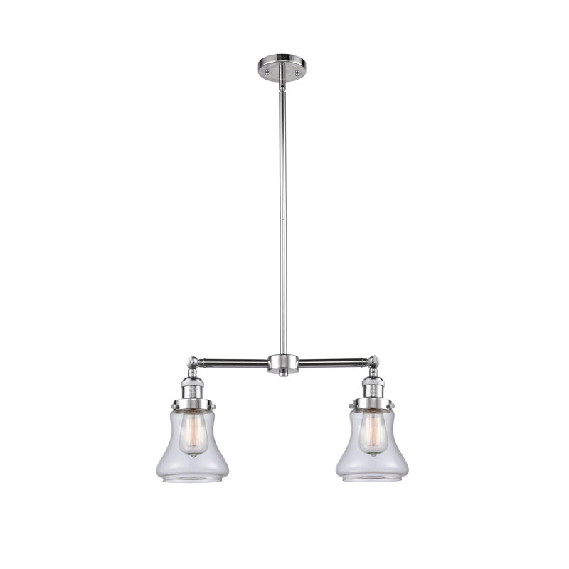 Edda 2 - Light Kitchen Island Pendant, 6 Watt Vinage LED Bulb, Clear, Polished Chrome
