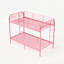 Lit superposé en métal simple au-dessus d'un lit simple, lit superposé industriel avec rails de sécurité et conception peu encombrante, lit en fer pour l'école, chambre rose-726613247