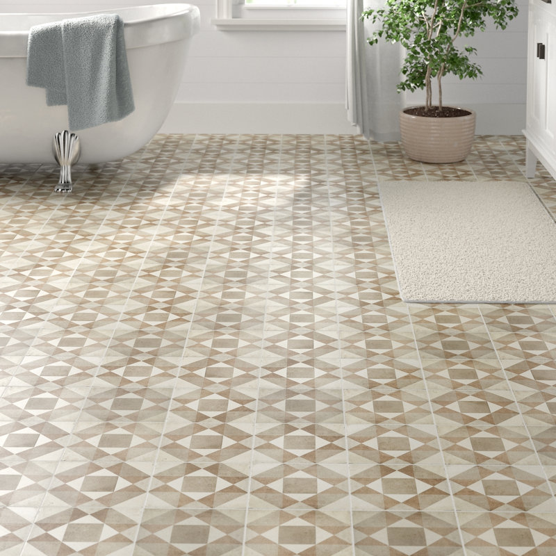 Encausto 8" x 8" Porcelain Field Tile, Warm Figura
