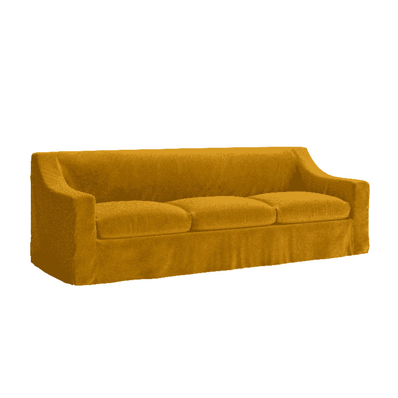 Evergreen Sofa, Mustard Recycled Velvet