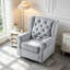 Fauteuil simple de style américain avec boutons, fauteuil tigre rembourré, design compact, dossier haut, accoudoirs, fauteuil de balcon.