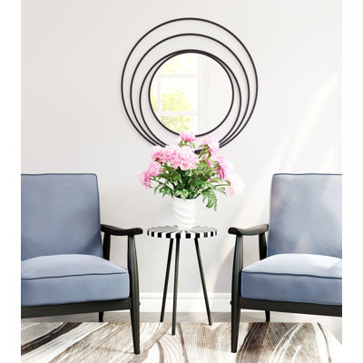 Miroir rond Cheevers Luna - noir