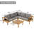4-Piece Outdoor Acacia Wood Sofa Set Conversation Set-1884434523-1884434522