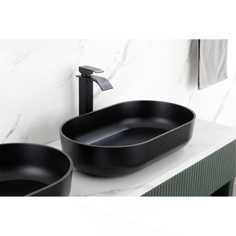 24*14*5.5  Matte Shell  Bathroom Sink, Black