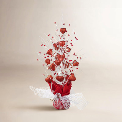 Handmade Lighted Heart Tabletop Tree