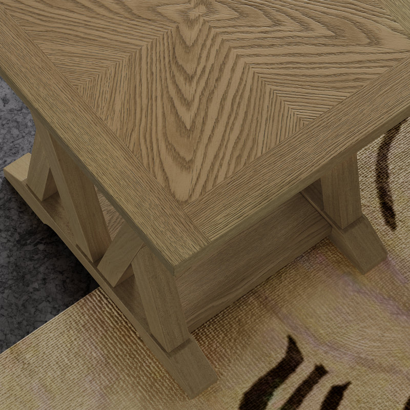 Lattice End Table, Oak Wood