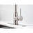 Brushed Nickel Kitchen Faucet With Pull-Down , Stainless Steel Material, 360 Rotatable High Nozzle, Dual Water Output Modes, Simple Temperature & Flow Adjustment Pull Down In Steel, Graced, Two Easy-196674004