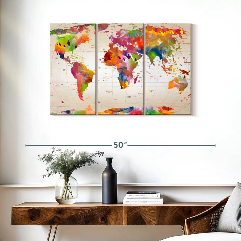 Carte du monde Aliaz II, H 24 po x l 38 po