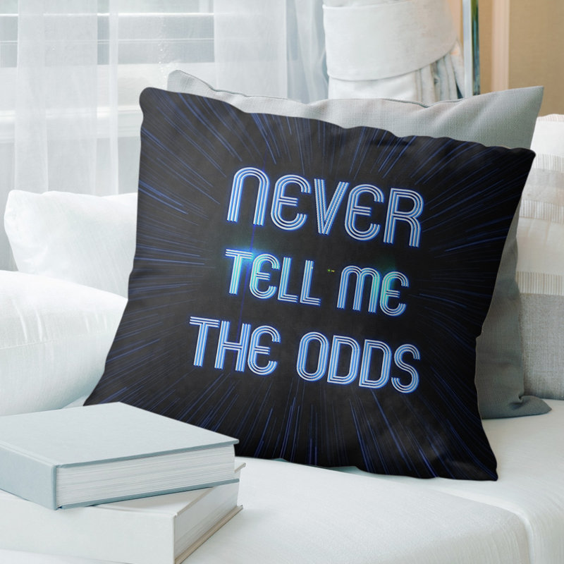 Coussin Bravery, 14 po x 14 po, Bleu et noir, Mélange de duvet