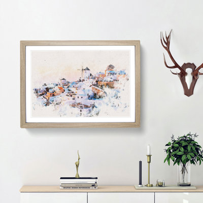 Oia Santorini Skyline in Greece - Picture Frame Graphic Art Print