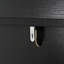 Armoire autoportante noire, matériau en bois d'ingénierie, convient à l'espace de vie principal, utilisation polyvalente comme rangement et présentation, belle conception en arche