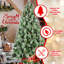 Arbre de Noël 5 pi avec 51 pommes de pin - 694 pointes, branches mixtes en PVC et aiguilles dures, structure à charnières pour une installation facile, support en métal robuste - arbre de Noël réaliste-435435936