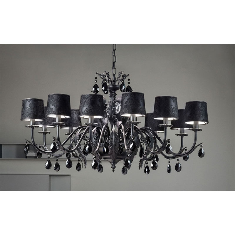 Lustre suspendu Annemie, Bronze antique, Blanc satiné, 42" Diameter x 21" Height