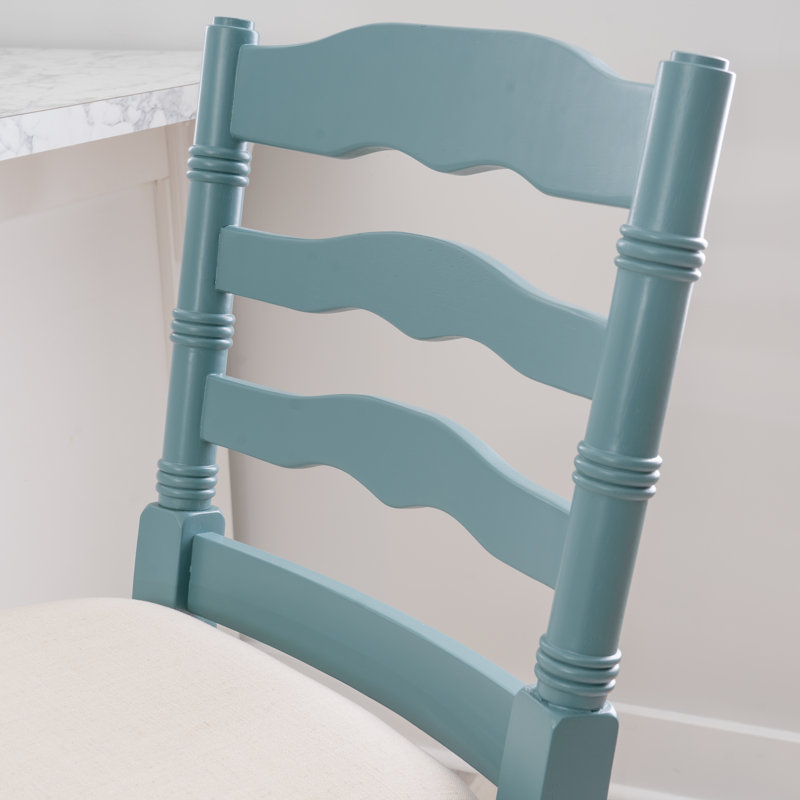 Atalanti Ladder Back Counter/Bar Stool, Bar Stool (30" Seat Height), Dark Teal