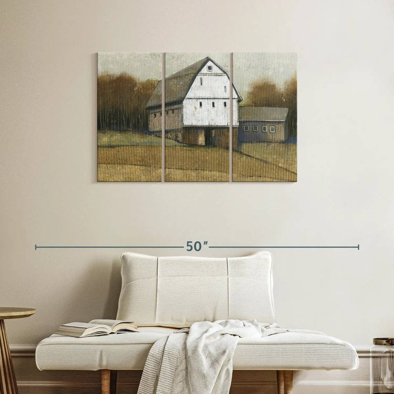 Lilie White Barn View I, 24" H x 38" W