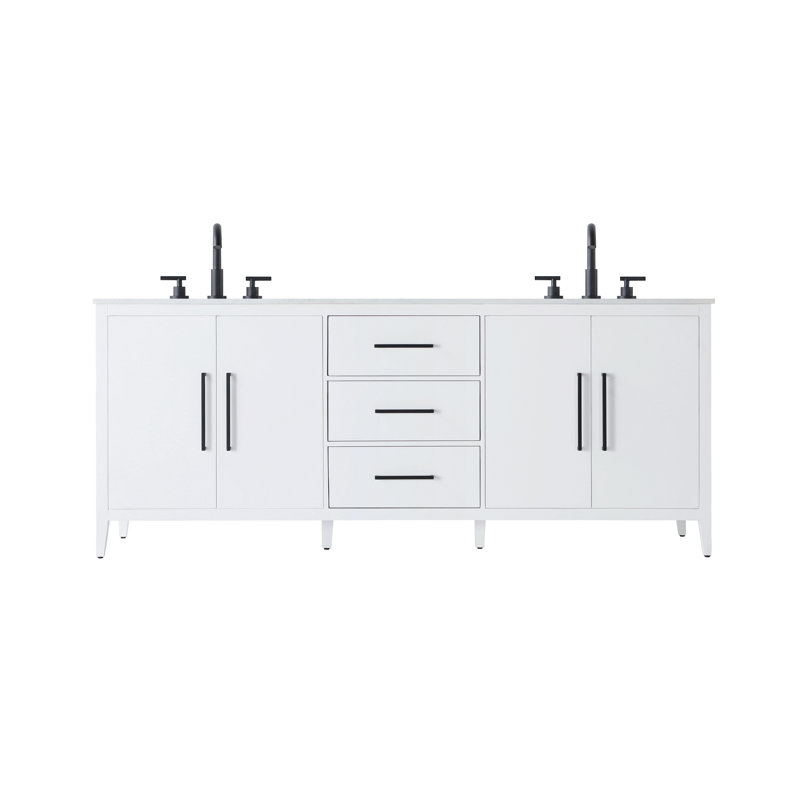 Meuble-lavabo double 84 po, Blanc