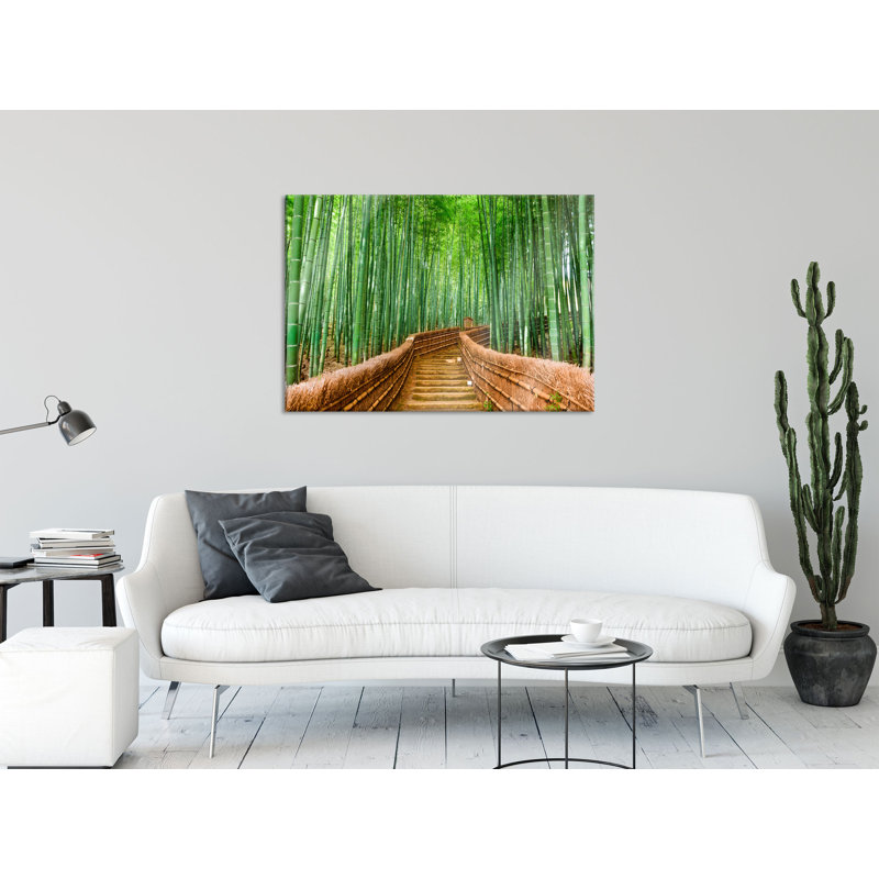 Bamboo Forest In Kyoto, Japan - No Frame Print on Glass, 70cm H x 100cm W x 0.4cm D